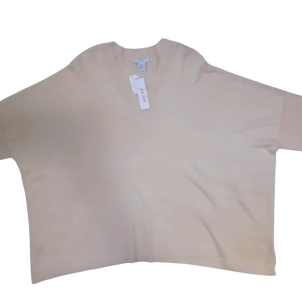 Joan Vass Knit Poncho Sweater – Taupe/Brown, Size 2, NWT